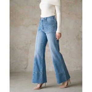Artemis Vintage. Eco-friendly High Rise Tummy Control Juniors 5/26 Palazzo Jeans